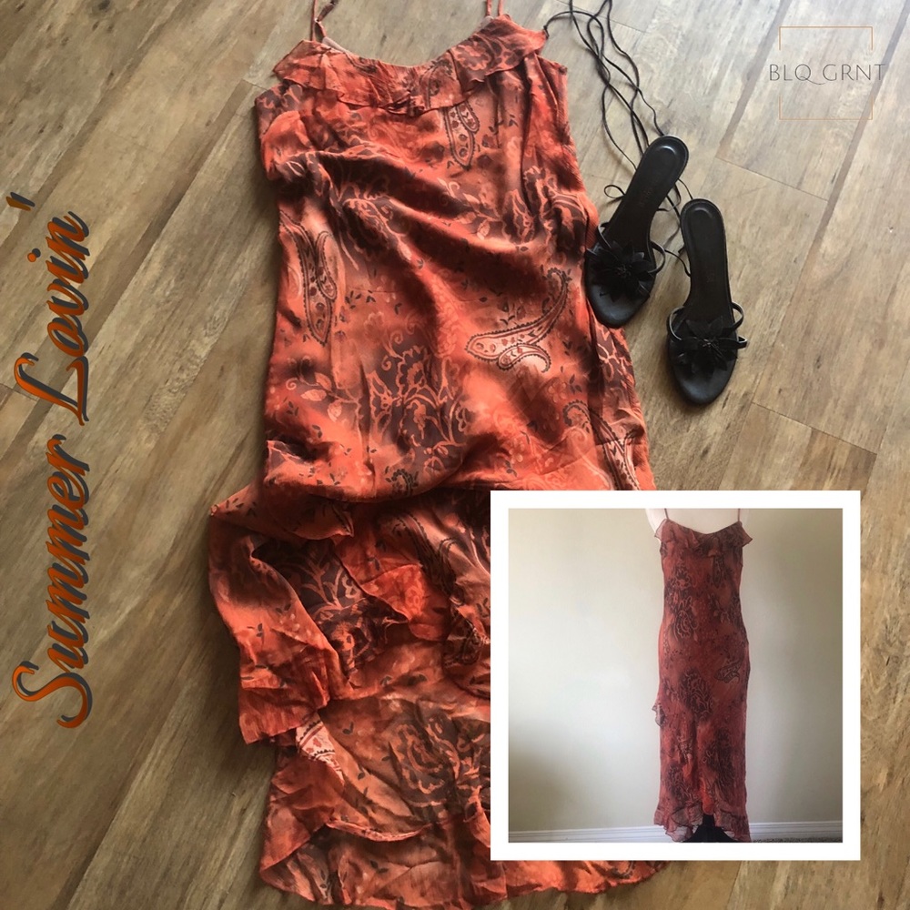Sexy Silk Asymmetrical Maxi Dress